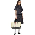 Thom Browne Navy Straight Hem Button Down Point Collar Denim Shirt