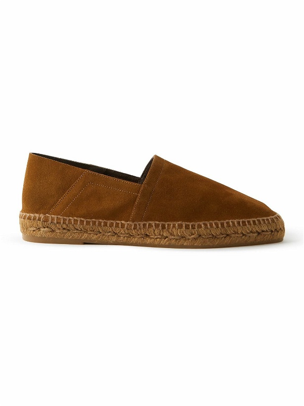 Photo: TOM FORD - Barnes Collapsible-Heel Suede Espadrilles - Brown