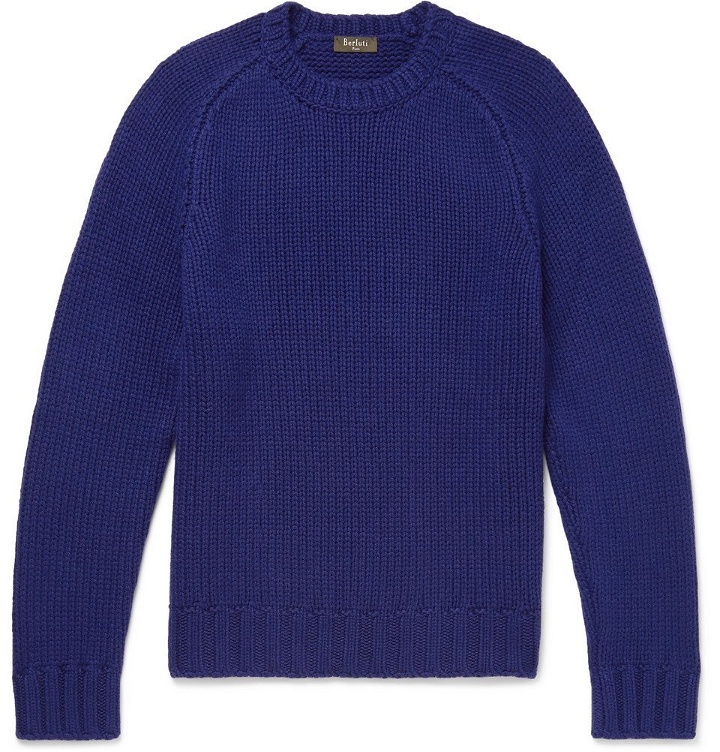 Photo: Berluti - Ribbed Cashmere Sweater - Men - Purple