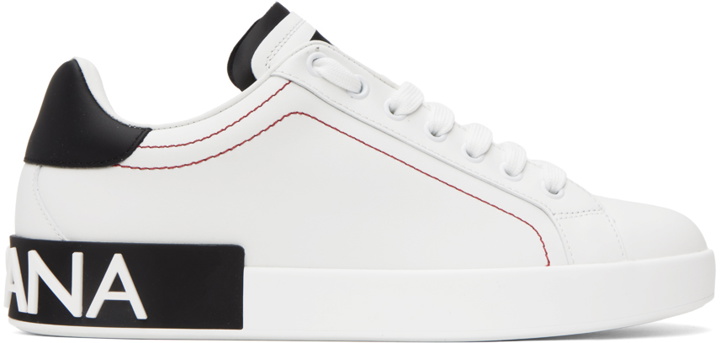 Photo: Dolce & Gabbana White Embossed Sneakers