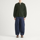 FrizmWORKS Men's Heavy Wool Round Cardigan in Forest Green