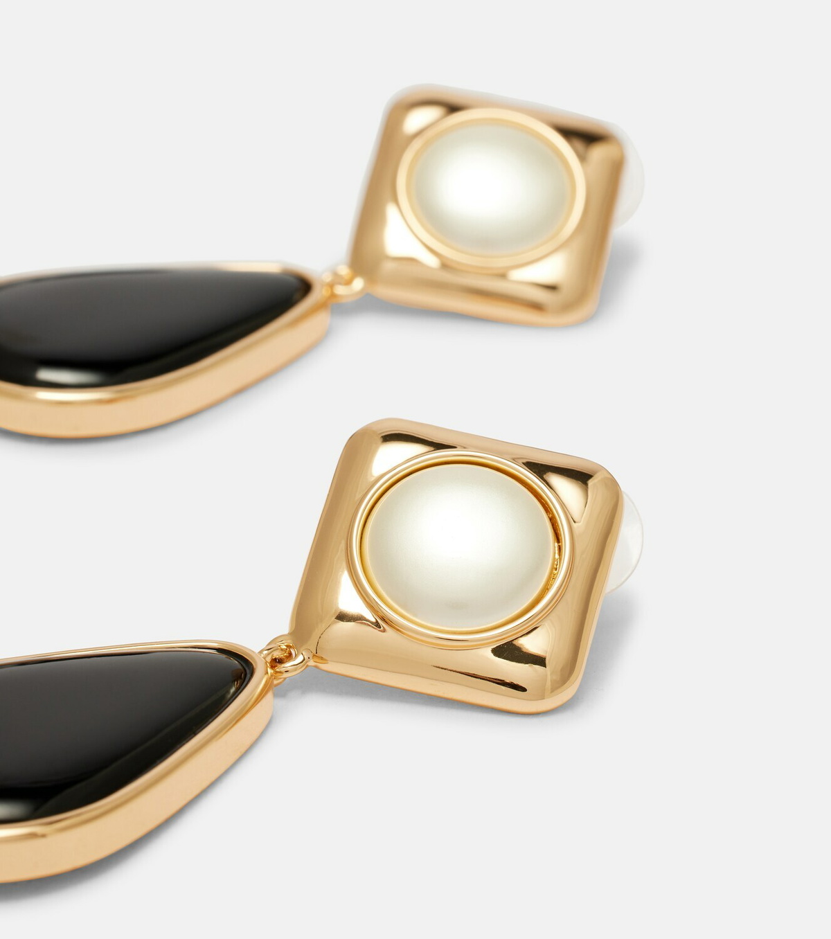 Self-Portrait Gold-plated drop earrings