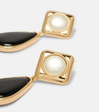 Self-Portrait Gold-plated drop earrings