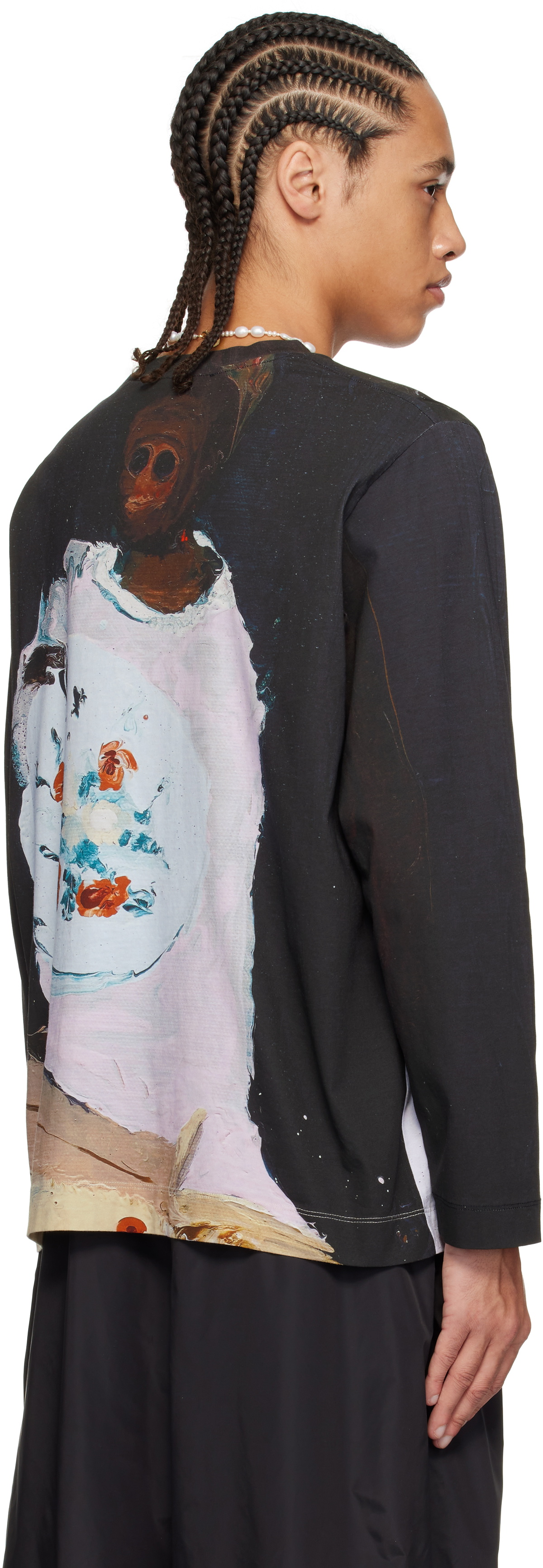 【関税込み】Simone Rocha ブラック Olympia 長袖Tシャツ Simone Rocha Black Olympia Long Sleeve T-shirt Simone Rocha