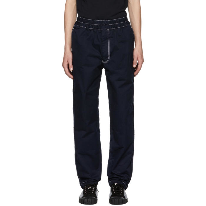 Photo: Comme des GarÃ§ons Shirt Navy Contrast Stitch Trousers