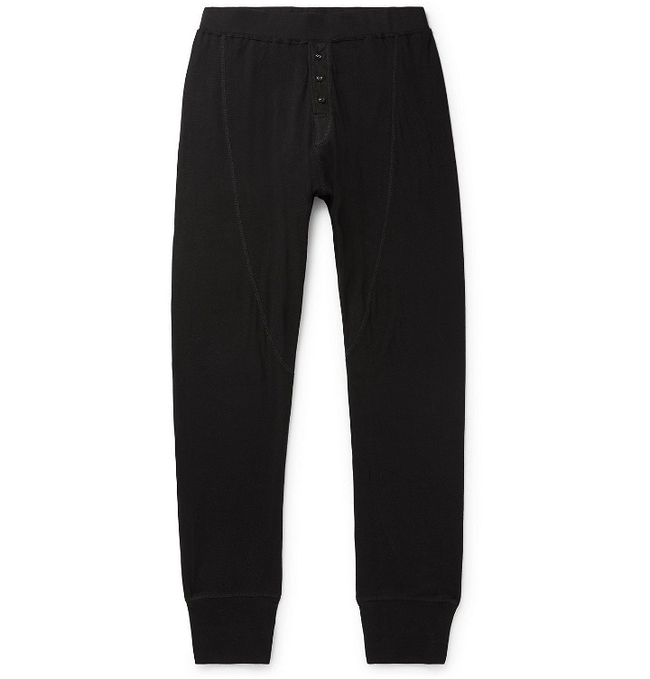 Photo: RAG & BONE - Gibson Slim-Fit Tapered Cotton-Jersey Sweatpants - Black
