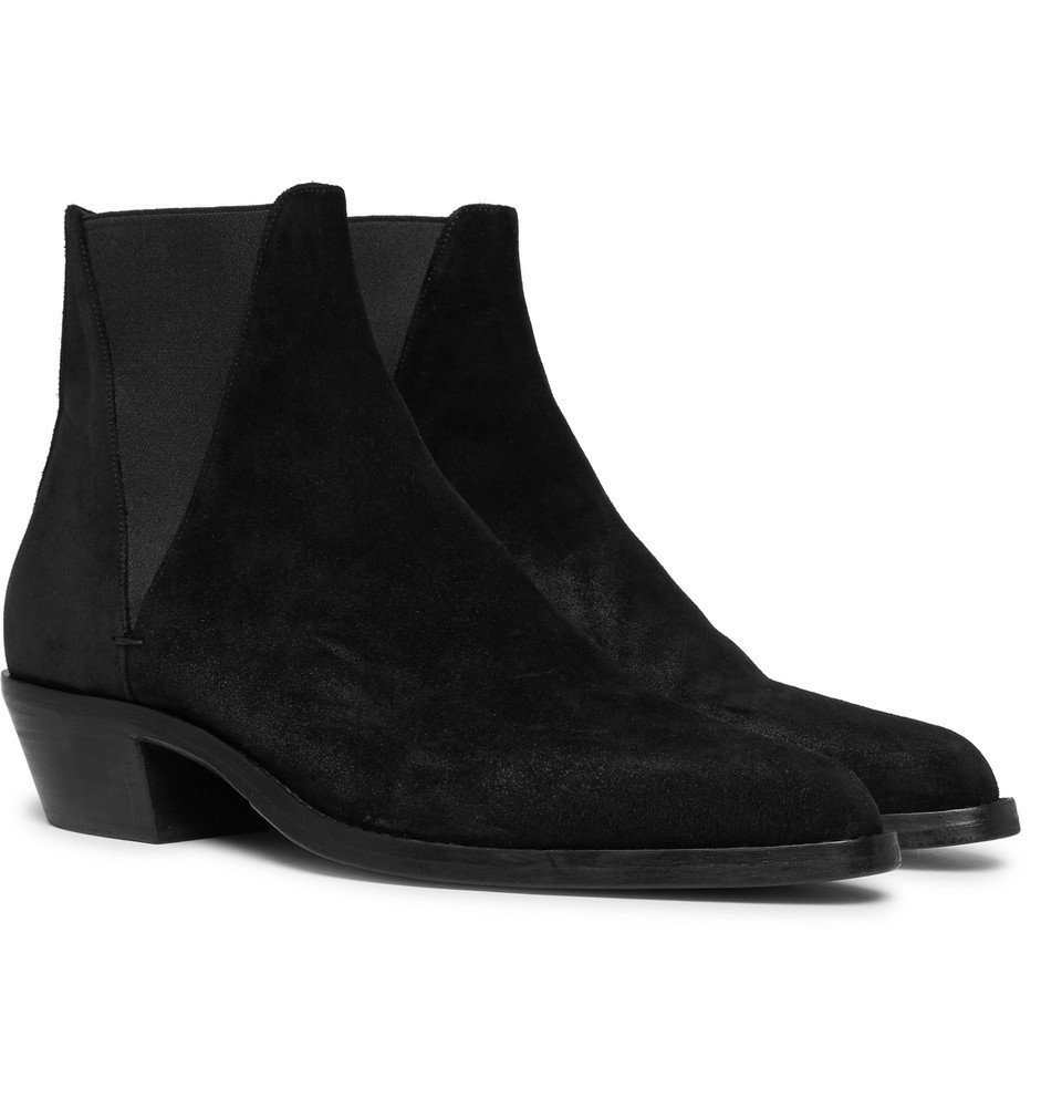 Saint Laurent Dakota Brushed-Suede Boots - Men Black Laurent