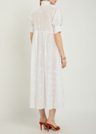 Thierry Colson Venetia Embroidered Cotton Midi Shirt Dress White
