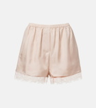 Róhe Lace-trimmed silk shorts