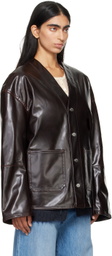 Nanushka Brown Edee Vegan Leather Jacket