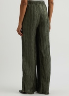 16 Arlington Mandrake Plissé Satin Trousers Khaki