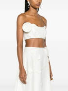 ZIMMERMANN White Matchmaker Rose-Appliqué Crop Top