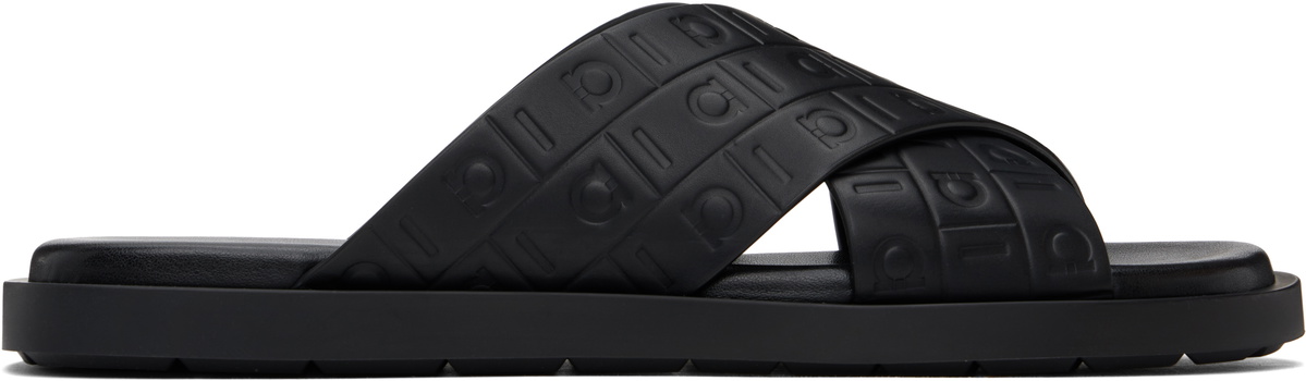 Ferragamo Black Monogram Sandals