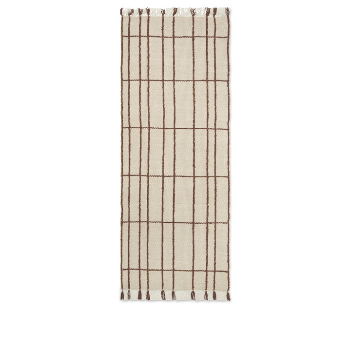 Photo: ferm LIVING Sen Runner - 80x200cm in Parchment/Chestnut 