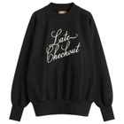 Late Checkout Men's Script Crewneck Sweatshirt in Black/White