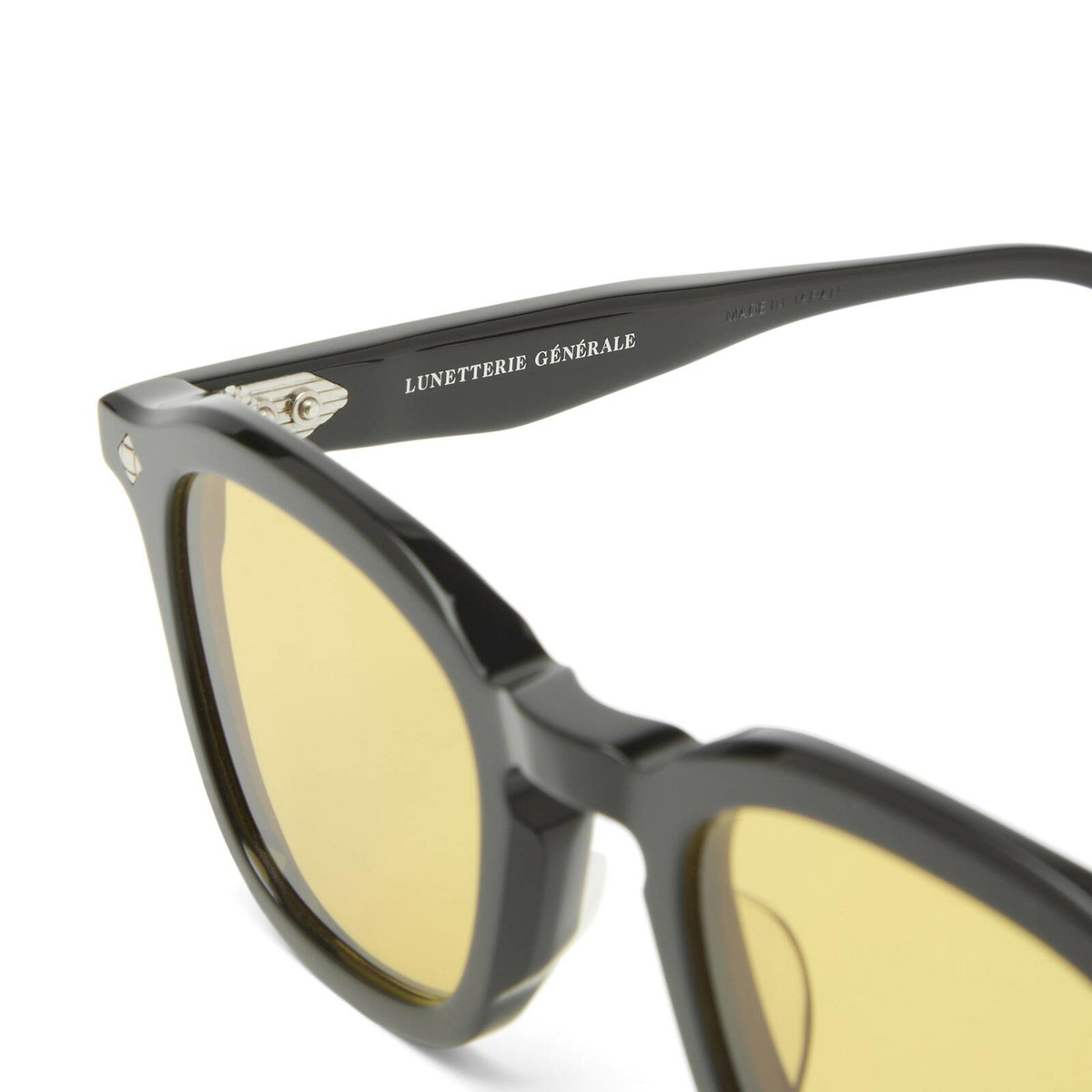 Lunetterie Générale Cognac Sunglasses in Black/Palladium/Yellow 