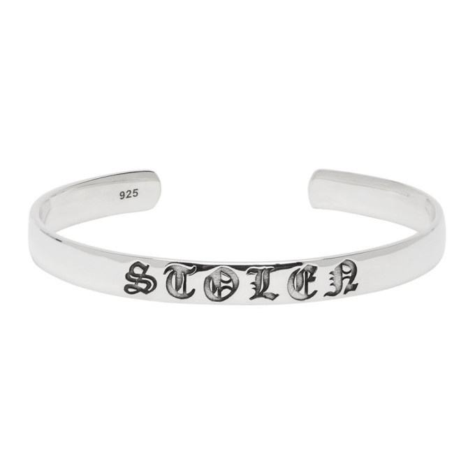 Photo: Stolen Girlfriends Club Silver Gothic Imprint Cuff Bracelet