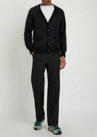 Vowels V-neck Mohair-blend Cardigan Black