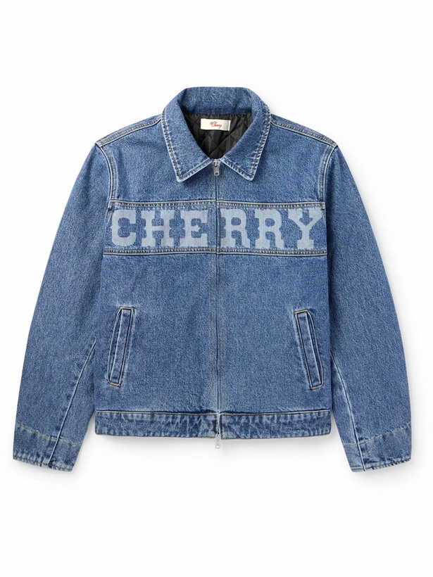 Photo: Cherry Los Angeles - Logo-Print Denim Blouson Jacket - Blue