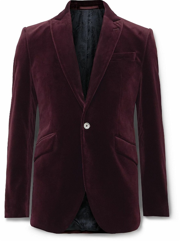 Photo: Favourbrook - Newport Cotton-Velvet Tuxedo Jacket - Burgundy