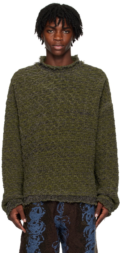 Photo: VITELLI Green Frayed Sweater