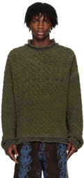 VITELLI Green Frayed Sweater