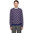 Gucci Blue GG Crewneck Sweater