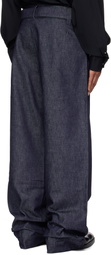 Mugler Navy Raw Denim Jeans