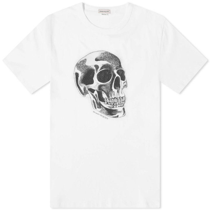 Photo: Alexander McQueen Men's Metallic Skull Print T-Shirt in White