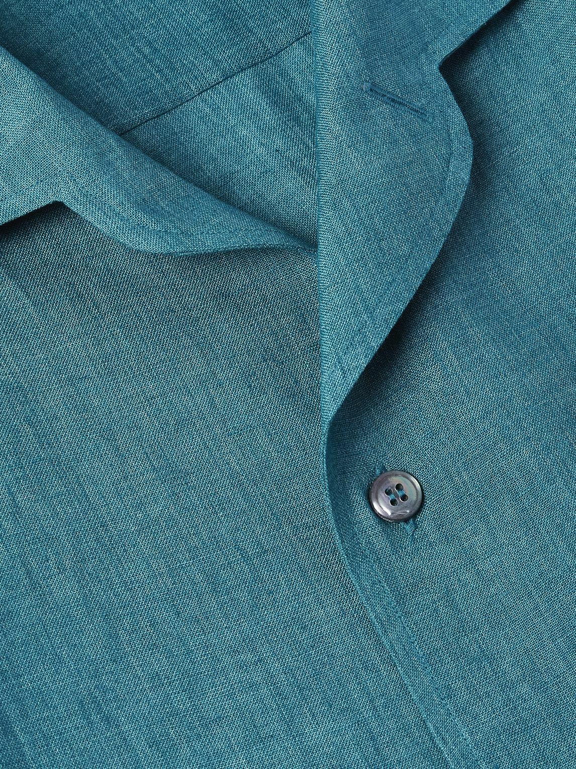 Brioni - Capri Camp-Collar Linen Shirt - Blue