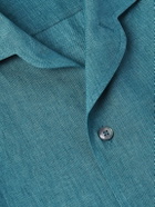 Brioni - Capri Camp-Collar Linen Shirt - Blue