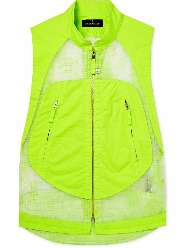 Photo: Stone Island Shadow Project - Ripstop-Panelled Cotton-Blend Twill Gilet - Green
