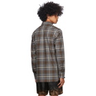 Dries Van Noten Grey and Brown Plaid Shirt