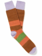 ZEGNA x The Elder Statesman - Striped Oasi Cashmere-Blend Socks - Brown