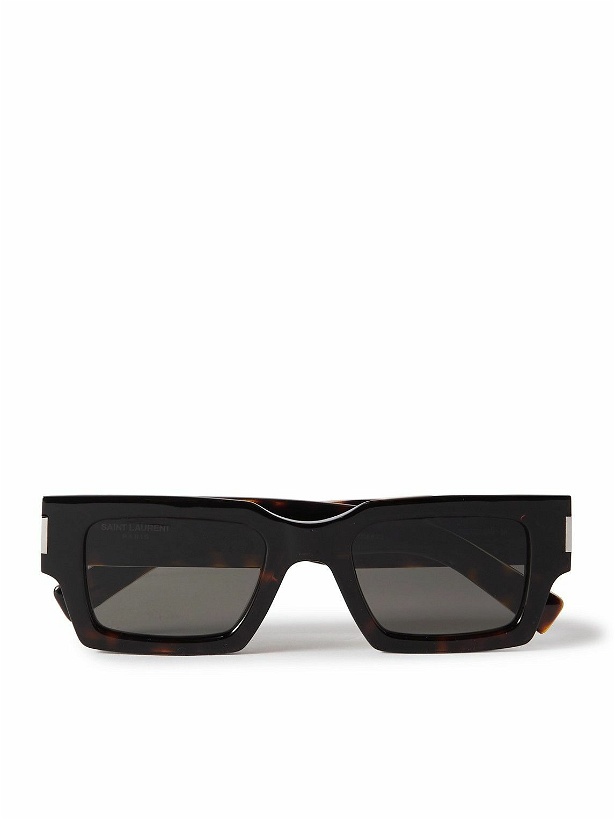 Photo: SAINT LAURENT - Square-Frame Tortoiseshell Acetate Sunglasses