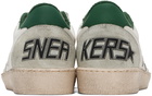 Golden Goose Off-White & Green Ball Star Sneakers