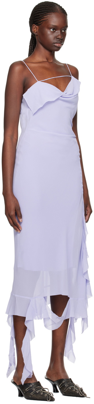 Acne Studios Purple Ruffle Midi Dress Acne Studios Acne Studios Purple Ruffle Midi Dress Acne Studios