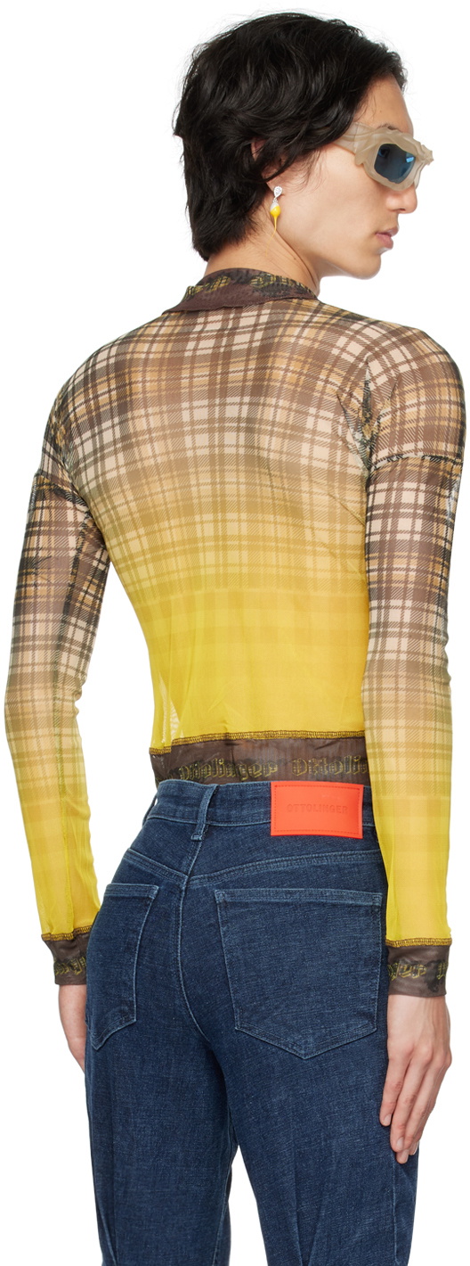 Ottolinger Yellow Check Long Sleeve Polo