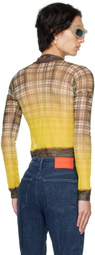 Ottolinger Yellow Check Long Sleeve Polo