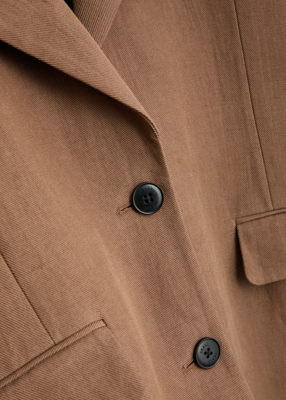 Skall Studio Milan Linen-blend Blazer Brown