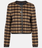 Proenza Schouler Checked leather-trimmed wool-blend jacket