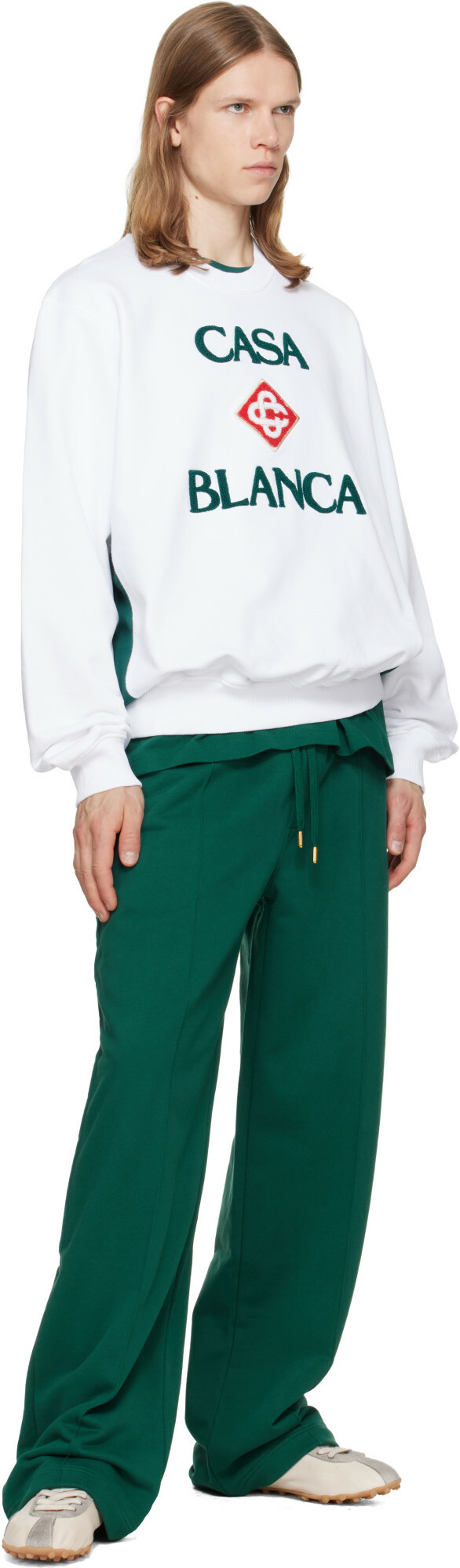 Casablanca White Diamond Logo Embroidered Sweatshirt