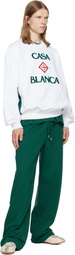 Casablanca White Diamond Logo Embroidered Sweatshirt