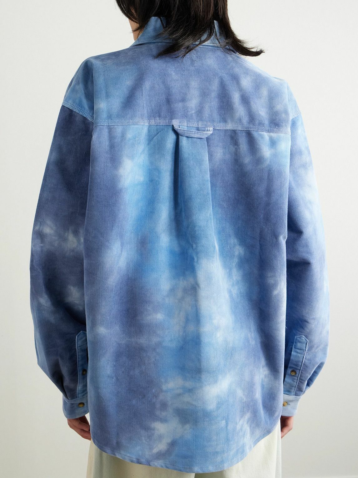 ERL - Tie-Dyed Cotton-Corduroy Shirt - Blue