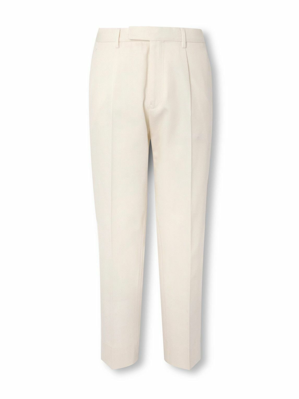 Zegna - Straight-Leg Cotton and Wool-Blend Trousers - White
