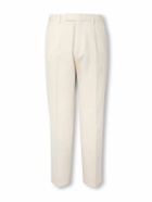 Zegna - Straight-Leg Cotton and Wool-Blend Trousers - White