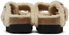 Birkenstock Off-White Arizona Big Buckle Shearling Sandals