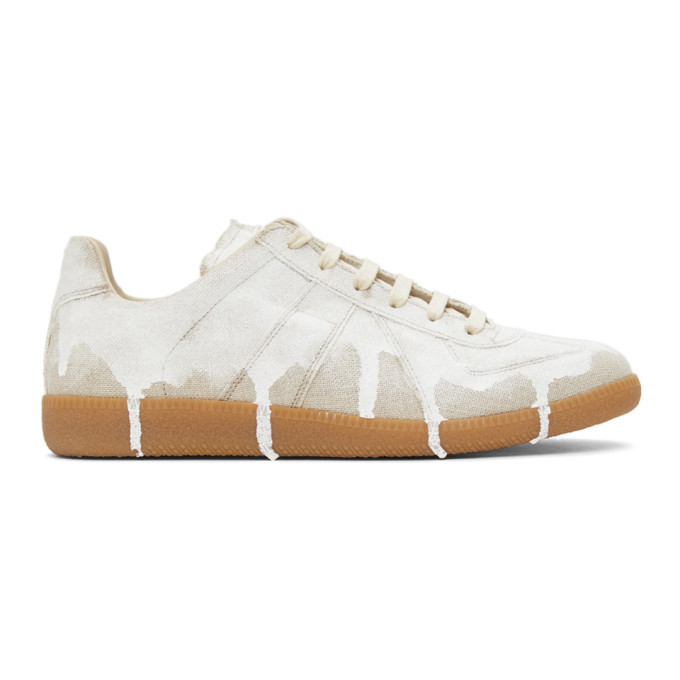 Maison Margiela Beige White-Out Replica Sneakers Maison Margiela