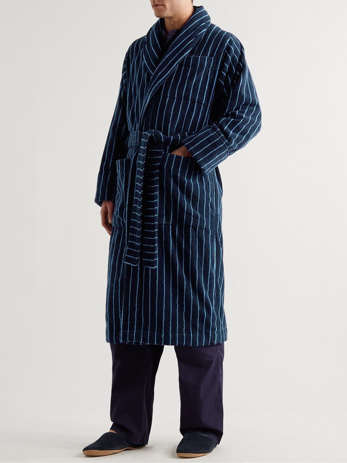 Striped Organic Cotton-Terry Robe