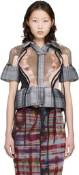 Ottolinger Gray Mesh Padded Blouse